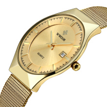 WWOOR 8016 Quartz Watch Men Watches Gold Casual Business Wristwatch Thin Relogio Masculino Minimalist Calendar Factory